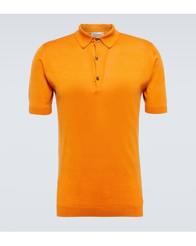 John Smedley Adrian Cotton Polo Shirt - Orange