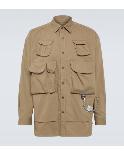 and wander Cotton-blend Field Jacket - Natural