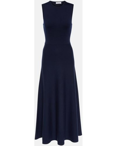 Gabriela Hearst Wool, Cashmere And Silk Maxi Dress - Blue
