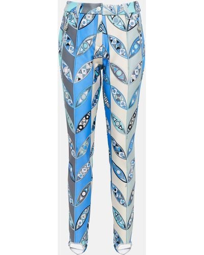 Emilio Pucci X Fusalp Printed Stirrup Ski Pants - Blue