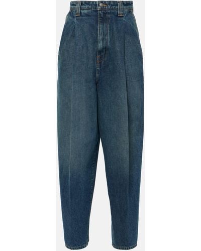 Khaite Ashford High-rise Tapered Jeans - Blue