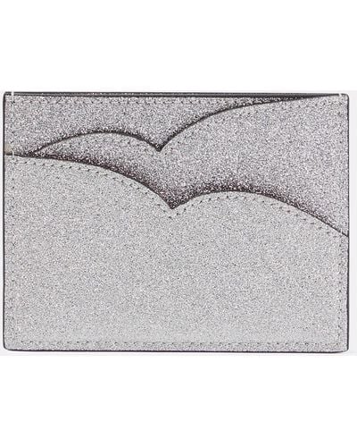 Christian Louboutin Hot Chick Glittered Leather Card Holder - Metallic