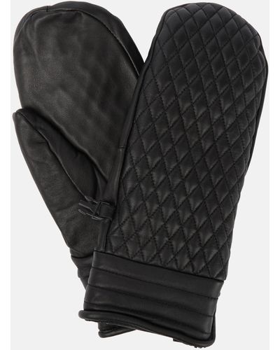 Fusalp Athena Quilted Leather Mittens - Black