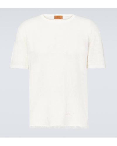 Alanui Frayed Linen T-shirt - White
