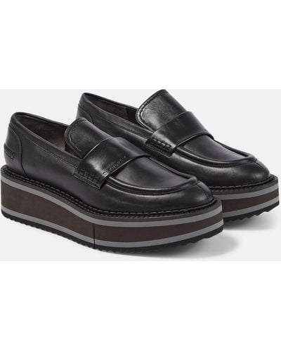 Robert Clergerie Bahati Leather Platform Loafers - Black