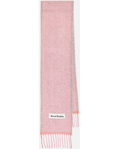 Acne Studios Fringed Knitted Scarf - Pink