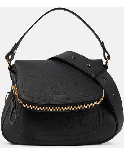 Tom Ford Jennifer Medium Leather Shoulder Bag - Black