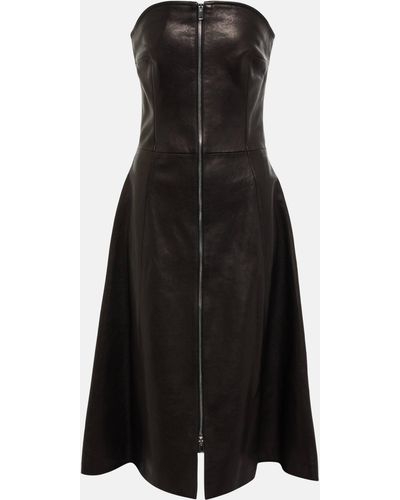 Khaite Valerie Lambskin Dress - Black