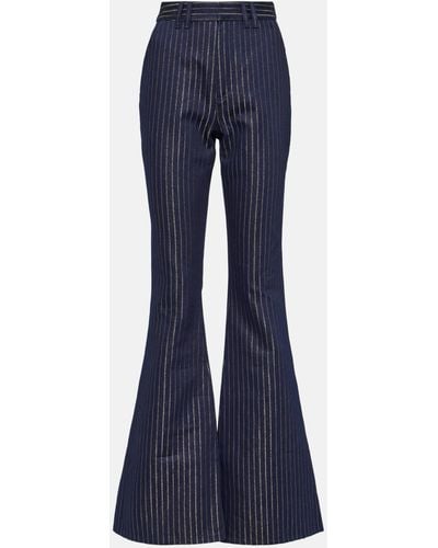 Balmain Flared Lurex® Pinstripe Jeans - Blue