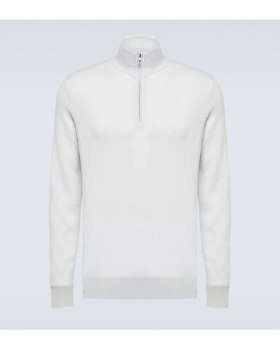 Loro Piana Roadster Cashmere Half-zip Sweater - White