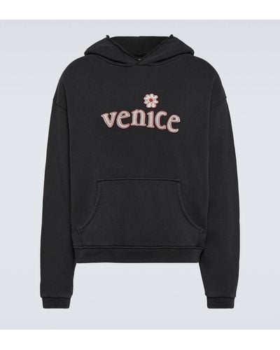 ERL Venice Patch-applique Cotton Sweatshirt - Black