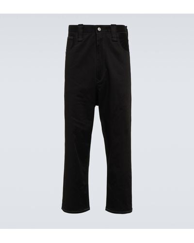 Junya Watanabe High-rise Cotton-blend Straight Pants - Black