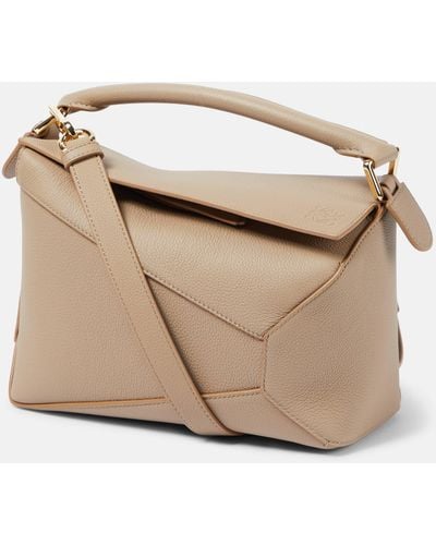 Loewe Luxury Small Puzzle Bag In Soft Grained Calfskin For - Natural