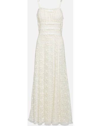 Rodarte Floral Lace And Tulle Maxi Dress - White