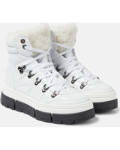 Bogner Vaduz Leather And Shearling Ankle Boots - White