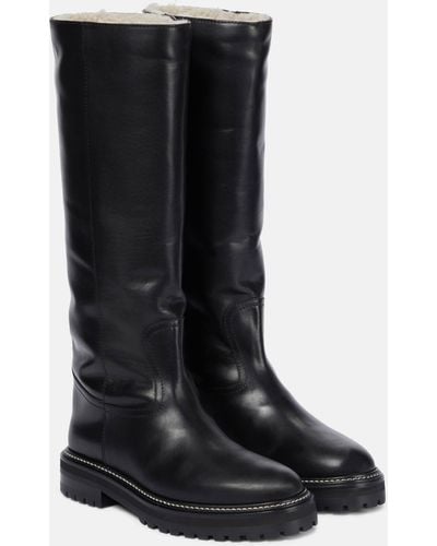 Jimmy Choo Yomi Shearling-lined Leather Boots - Black
