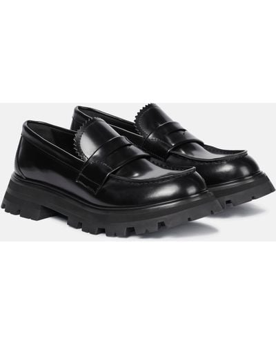Alexander McQueen Wander Leather Loafers - Black