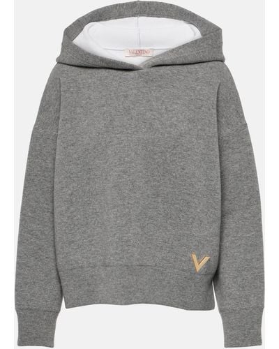 Valentino Wool-blend Hoodie - Grey