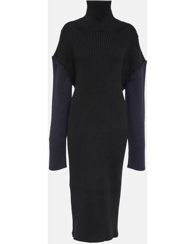 The Row Deela Cotton And Cashmere Midi Dress - Black