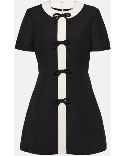 Valentino Bow-detail Crepe Couture Minidress - Black