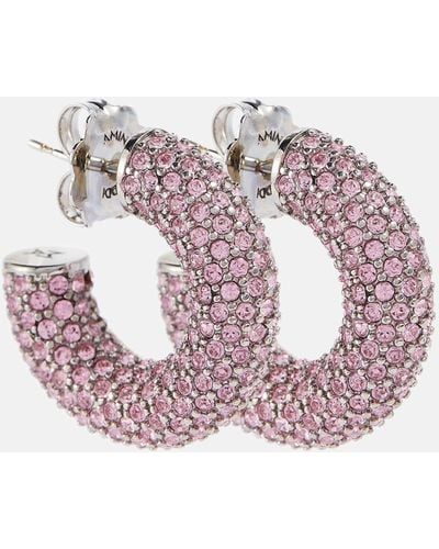 AMINA MUADDI Cameron Small Embellished Earrings - Pink
