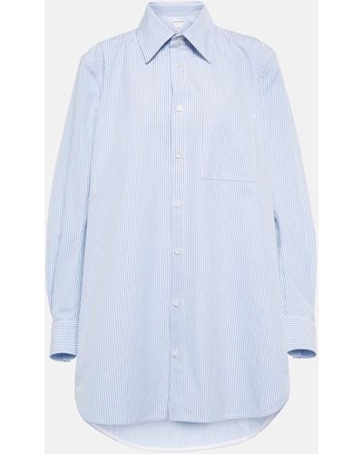 Bottega Veneta Oversized Striped Cotton Shirt - Blue