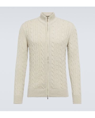 Loro Piana Cable-knit Cashmere Cardigan - Natural