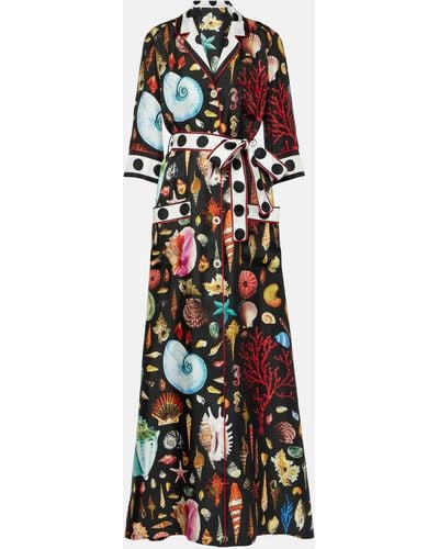 Dolce & Gabbana Capri Printed Silk Satin Robe - Multicolour