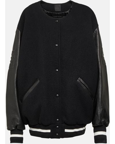 Givenchy Oversized Wool-blend Varsity Jacket - Black