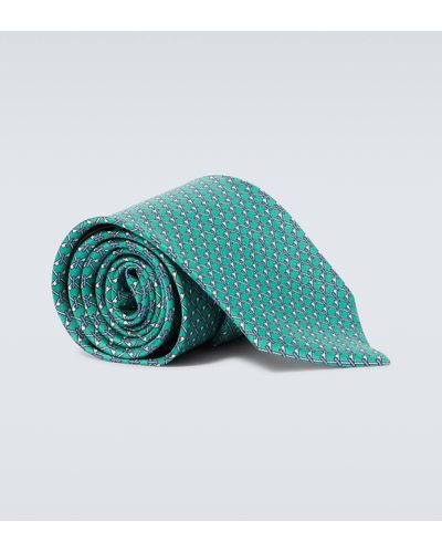 Brioni Printed Silk Tie - Green