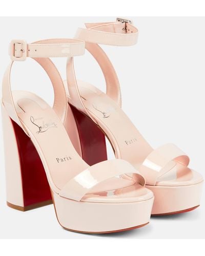 Christian Louboutin Movida Sabina Patent Leather Platform Sandals - Pink