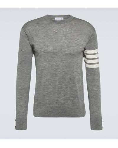 Thom Browne 4-bar Virgin Wool Sweater - Grey
