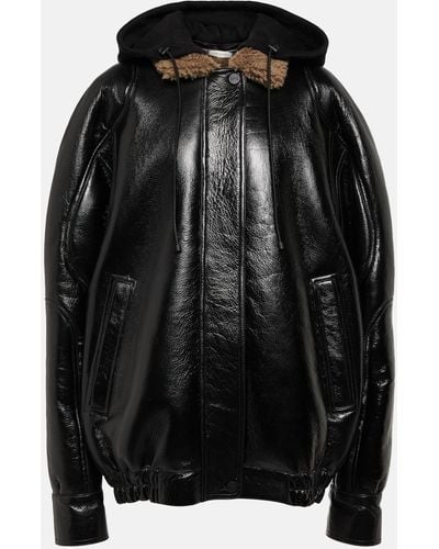 The Mannei Batumi Oversized Leather Jacket - Black