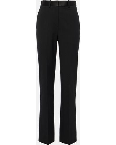 Victoria Beckham High-rise Wool-blend Straight Pants - Black