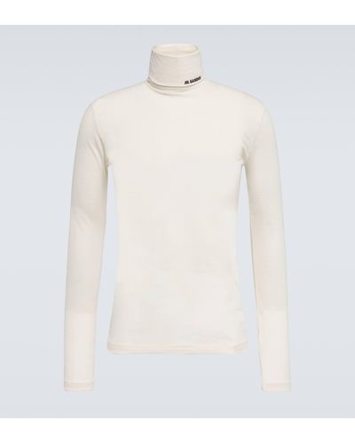 Jil Sander Logo Turtleneck Sweater - White