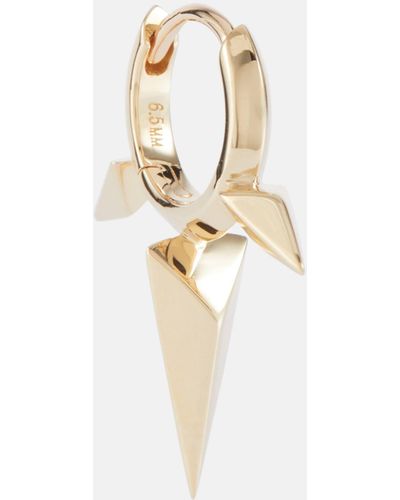 Maria Tash Faceted Triple Long Spike 18kt Gold Single Hoop Earring - Metallic
