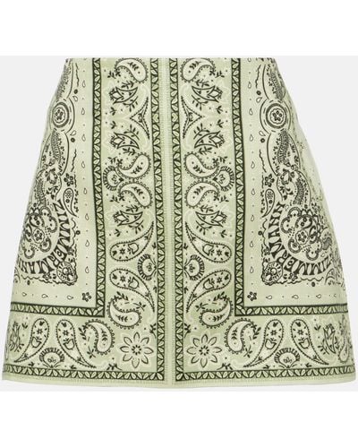 Zimmermann Matchmaker Printed Linen Miniskirt - Green