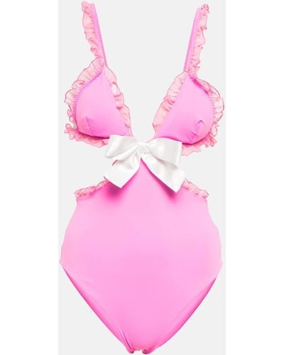 Giambattista Valli Ruffle-trimmed Swimsuit - Pink