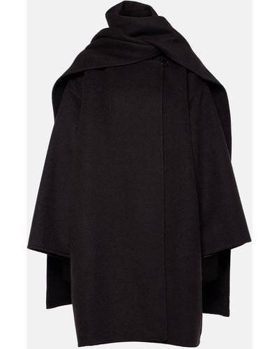 The Row Meti Scarf-detail Cashmere Coat - Black