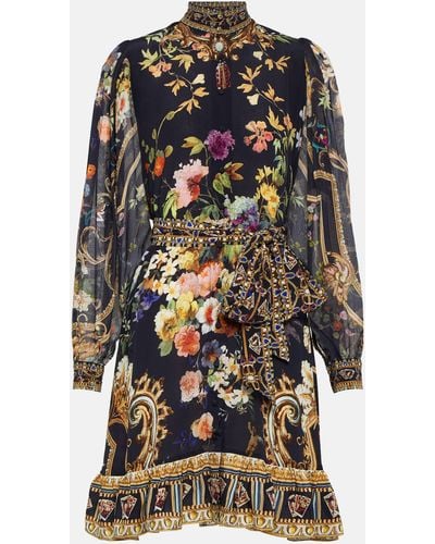Camilla Printed Silk Crepe Shirt Dress - Multicolour