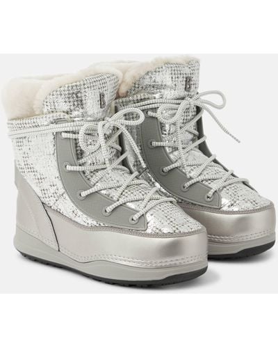 Bogner Verbier Metallic Faux Leather Snow Boots - White