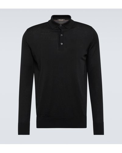 Loro Piana Virgin Wool Polo Shirt - Black