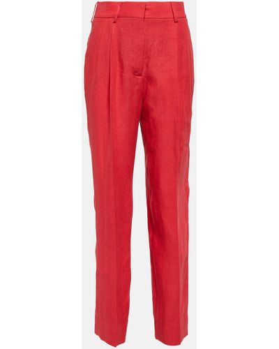 Blazé Milano Banker High-rise Straight Pants - Red