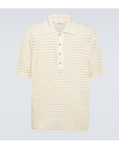 Commas Pointelle Polo Shirt - Natural