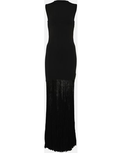 Totême Pleated Knit Maxi Dress - Black