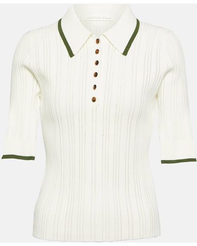 Veronica Beard Knit Polo Top - White