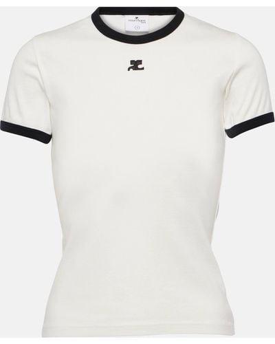 Courreges Logo Cotton Jersey T-shirt - White