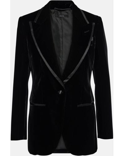 Tom Ford Single-breasted Velvet Tuxedo Jacket - Black