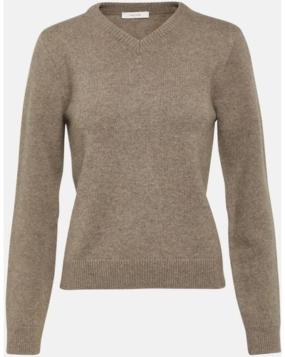 The Row Enrica Cashmere Sweater - Brown