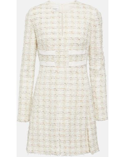Giambattista Valli Long-sleeve Tweed Minidress - White